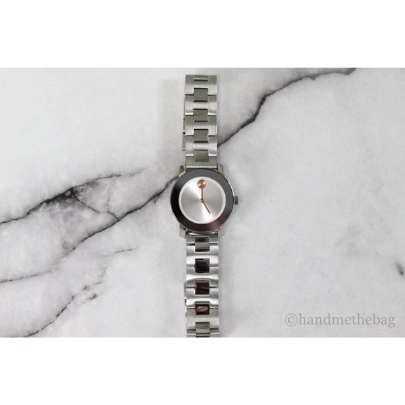 NWT Movado 3600433 Bold Women's Stainless Steel Gold Accented Silver Dial Watch - Picture 5 of 7